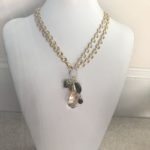 Gold Swarovski Crystal Helix Pendant 3 in 1 Style Necklace