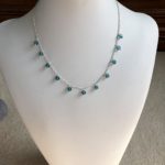 Faceted Swarovski Crystal  Tin Cup Necklace
