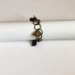 Hammered Antique Gold Tone Charm  Bracelet