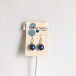 Dark Blue Swarovski Crystal Pearl Earrings